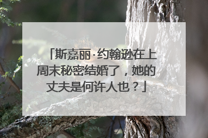 斯嘉丽·约翰逊在上周末秘密结婚了，她的丈夫是何许人也？