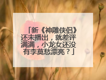 新《神雕侠侣》还未播出，就差评满满，小龙女还没有李莫愁漂亮？