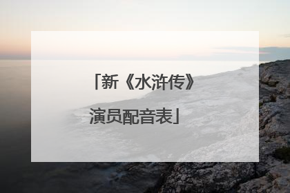 新《水浒传》演员配音表