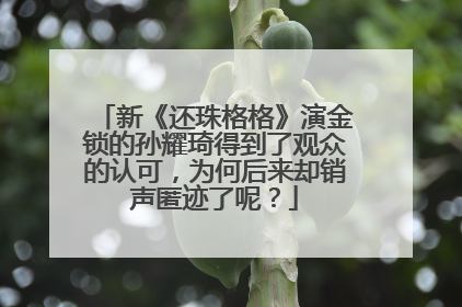 新《还珠格格》演金锁的孙耀琦得到了观众的认可，为何后来却销声匿迹了呢？