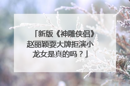 新版《神雕侠侣》赵丽颖耍大牌拒演小龙女是真的吗?