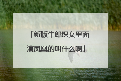 新版牛郎织女里面演凤凰的叫什么啊