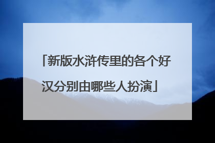 新版水浒传里的各个好汉分别由哪些人扮演