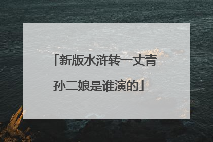 新版水浒转一丈青孙二娘是谁演的