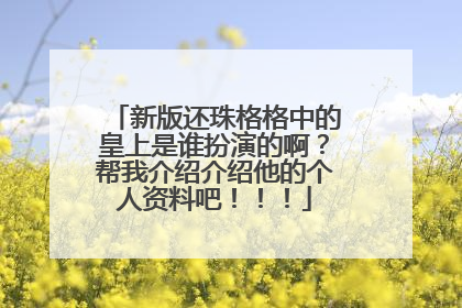 新版还珠格格中的皇上是谁扮演的啊？帮我介绍介绍他的个人资料吧！！！