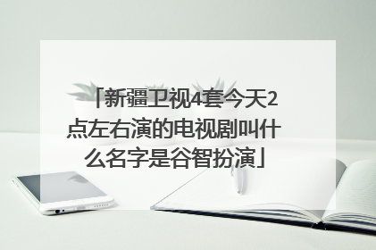 新疆卫视4套今天2点左右演的电视剧叫什么名字是谷智扮演