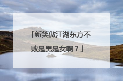 新笑傲江湖东方不败是男是女啊?