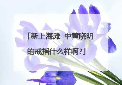 新上海滩 中黄晓明的戒指什么样啊?