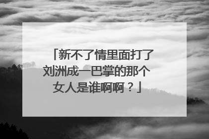 新不了情里面打了刘洲成一巴掌的那个女人是谁啊啊？