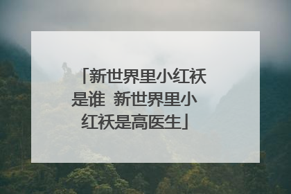 新世界里小红袄是谁 新世界里小红袄是高医生
