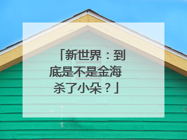 新世界:到底是不是金海杀了小朵?