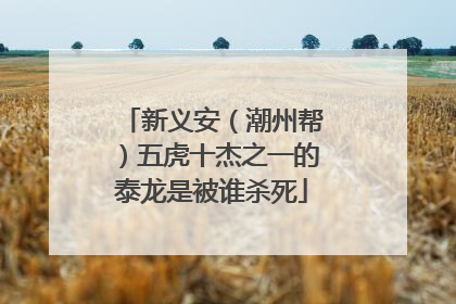 新义安（潮州帮）五虎十杰之一的泰龙是被谁杀死