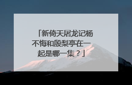 新倚天屠龙记杨不悔和殷梨亭在一起是哪一集？
