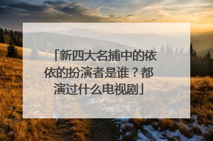 新四大名捕中的依依的扮演者是谁?都演过什么电视剧