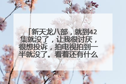 新天龙八部，就到42集就没了，让我很讨厌，很想投诉，拍电视拍到一半就没了。看着还有什么意思，请大家