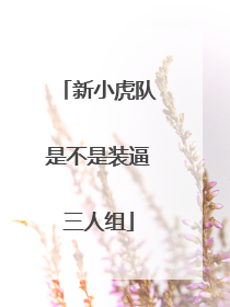 新小虎队是不是装逼三人组
