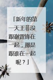 新年的第一天王菲没跟谢霆锋在一起,那是跟谁在一起呢?