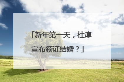 新年第一天,杜淳宣布领证结婚?