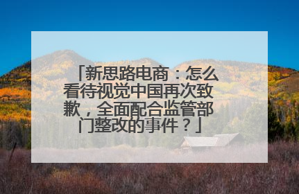 新思路电商：怎么看待视觉中国再次致歉，全面配合监管部门整改的事件？