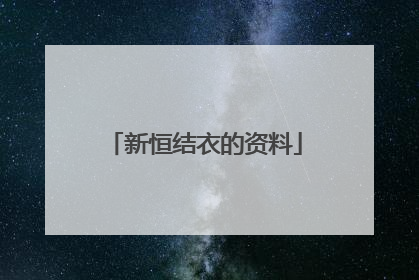 新恒结衣的资料