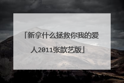 新拿什么拯救你我的爱人2011张歆艺版