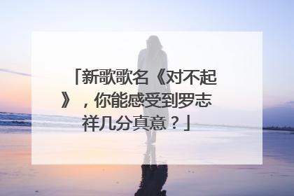 新歌歌名《对不起》,你能感受到罗志祥几分真意?