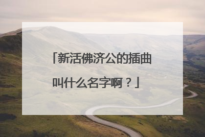 新活佛济公的插曲叫什么名字啊？