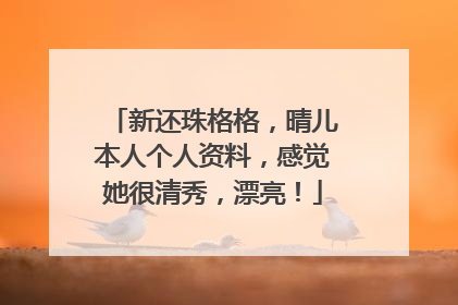 新还珠格格,晴儿本人个人资料,感觉她很清秀,漂亮!