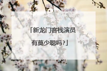 新龙门客栈演员有莫少聪吗?