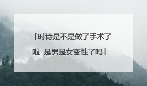 时诗是不是做了手术了啦 是男是女变性了吗