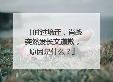 时过境迁，肖战突然发长文道歉，原因是什么？