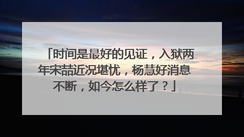 时间是最好的见证,入狱两年宋喆近况堪忧,杨慧好消息不断,如今怎么样了?
