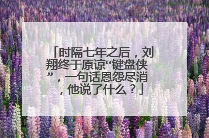 时隔七年之后，刘翔终于原谅“键盘侠”，一句话恩怨尽消，他说了什么？