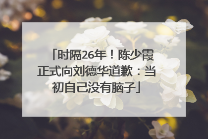 时隔26年!陈少霞正式向刘德华道歉:当初自己没有脑子
