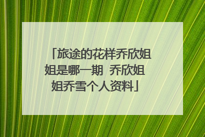 旅途的花样乔欣姐姐是哪一期 乔欣姐姐乔雪个人资料