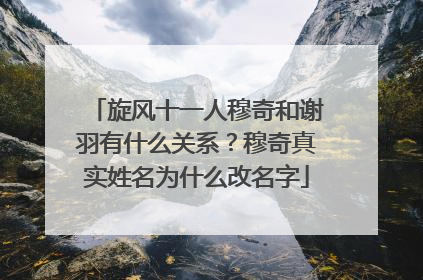 旋风十一人穆奇和谢羽有什么关系？穆奇真实姓名为什么改名字