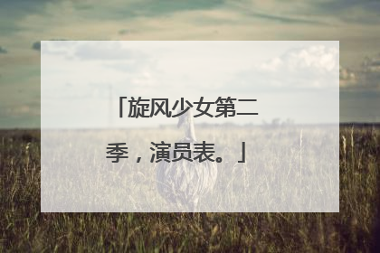 旋风少女第二季,演员表。