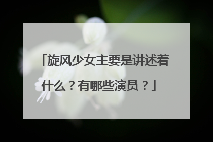 旋风少女主要是讲述着什么？有哪些演员？