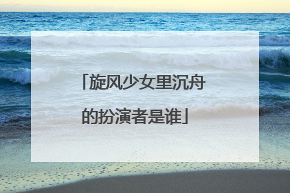 旋风少女里沉舟的扮演者是谁