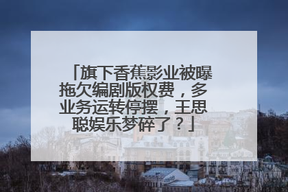 旗下香蕉影业被曝拖欠编剧版权费，多业务运转停摆，王思聪娱乐梦碎了？