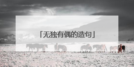 无独有偶的造句