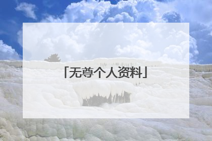 无尊个人资料