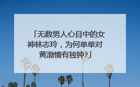 无数男人心目中的女神林志玲,为何单单对黄渤情有独钟?