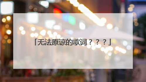 无法原谅的歌词???