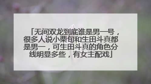 无间双龙到底谁是男一号，很多人说小栗旬和生田斗真都是男一，可生田斗真的角色分线明显多些，有女主配戏