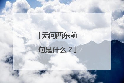 无问西东前一句是什么？