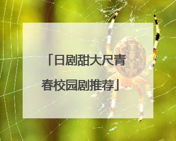 日剧甜大尺青春校园剧推荐