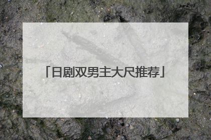 日剧双男主大尺推荐