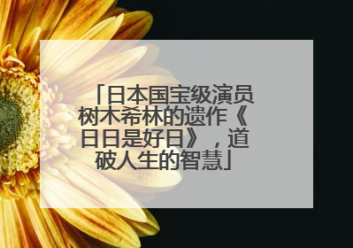 日本国宝级演员树木希林的遗作《日日是好日》，道破人生的智慧