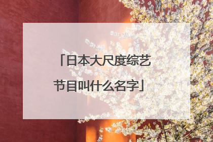 日本大尺度综艺节目叫什么名字